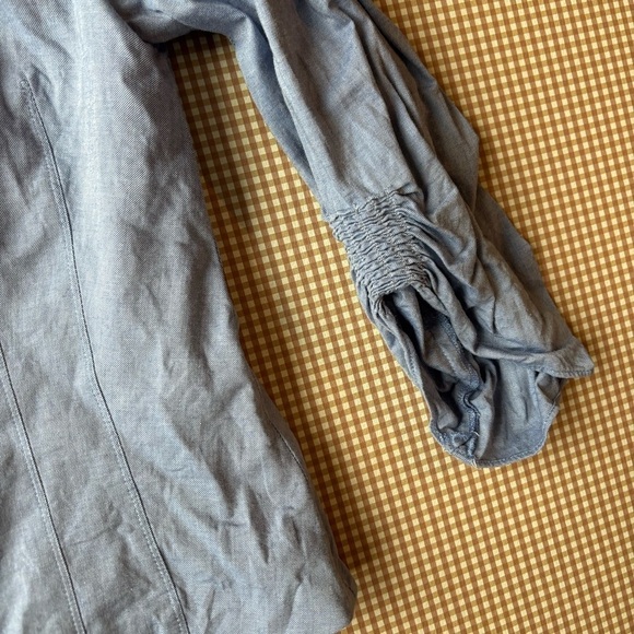TIBI Women’s size 6 shirt top ruched sleeve. Back zipper. Cotton - Picture 6 of 14